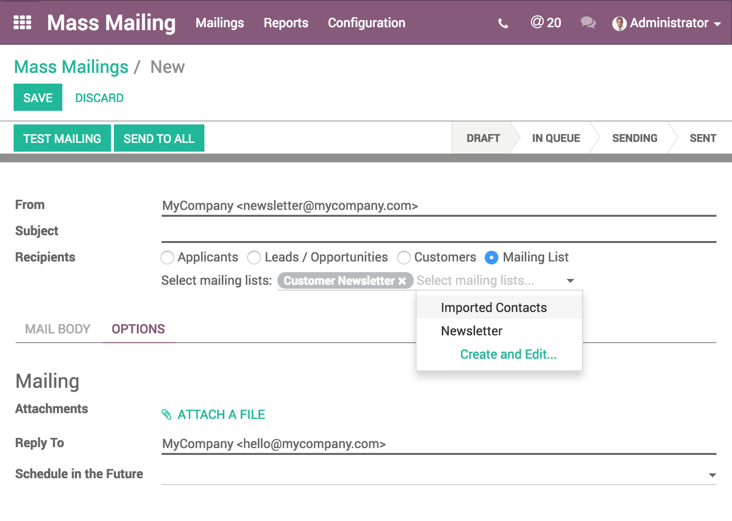 Odoo • Bilde og tekst